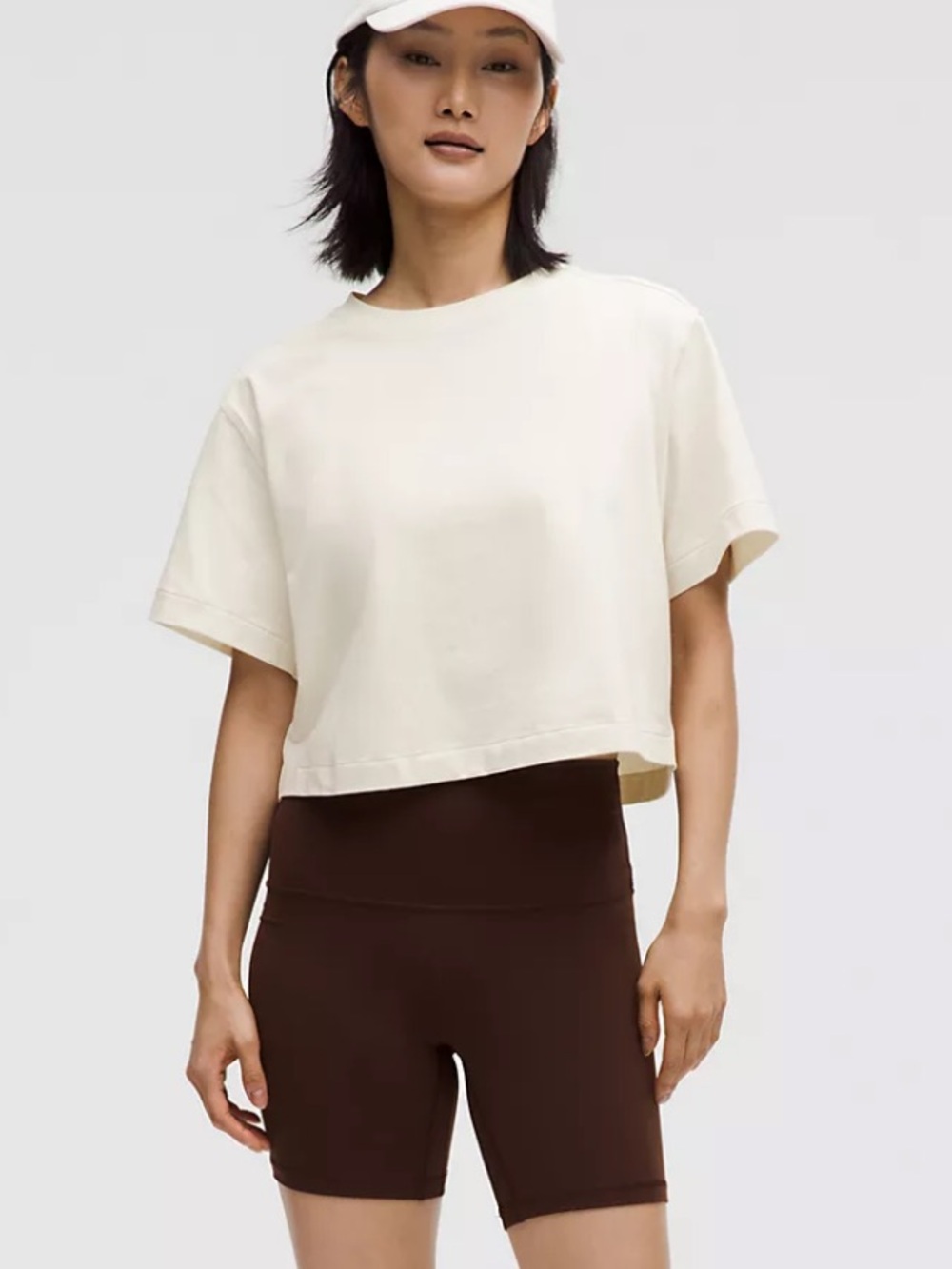 nwt* lululemon All Yours Organic Cotton Cropped T in Ivory, Size XS. *flawed - Picture 3 of 8